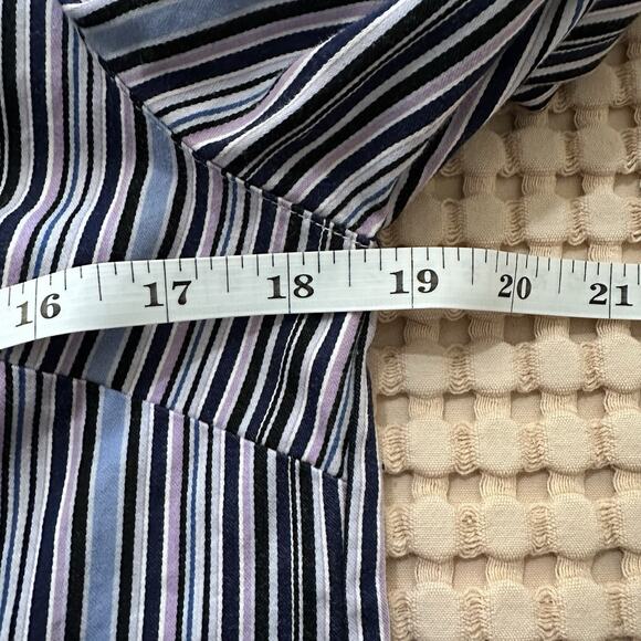 Geoffrey Beene Sport Button Up Cotton Shirt Striped Long Sleeve Collared 90s Y2K - Picture 7 of 9